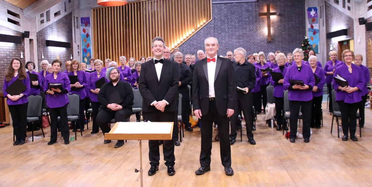 Picture of the choir at the recording of the 2021 Christmas Concert
