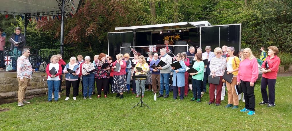Congleton Community Choir singing in Congleton Park